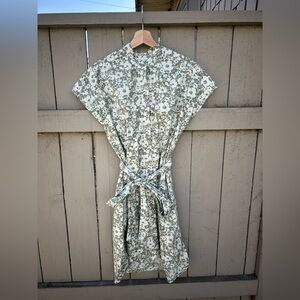 Ann Mashburn Floral Shirt Dress Cotton Spring Summer Resortwear Vacation Sz M